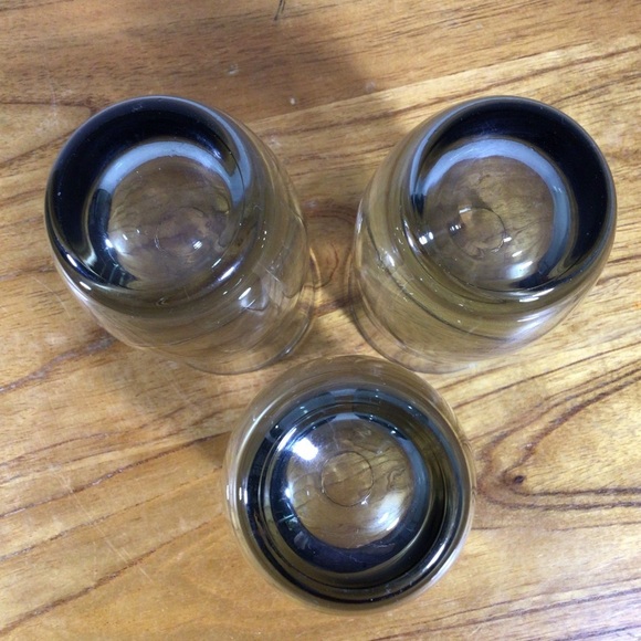 Vintage Smoky Gray Swirl Juice Glasses - Set of 3 - Picture 4 of 5